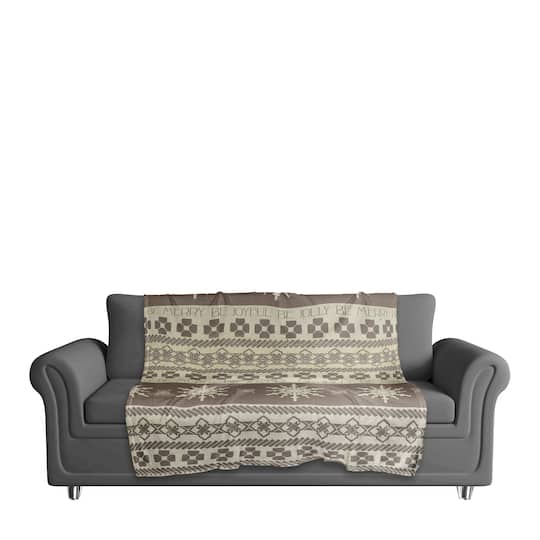Neutral Christmas Sweater Coral Fleece Blanket